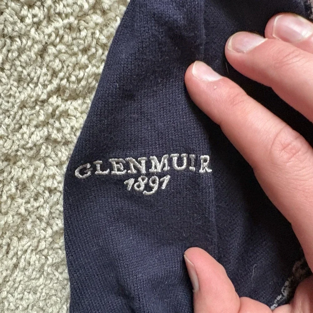 Glenmuir 1/4 Zip Sweeter‎ Pullover Golf Men's XL Gray Multi Color Preppy Pattern